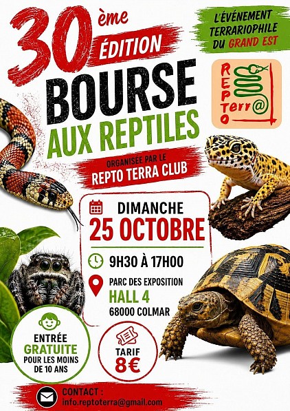 Affiche bourse reptiles colmar octobre 2026